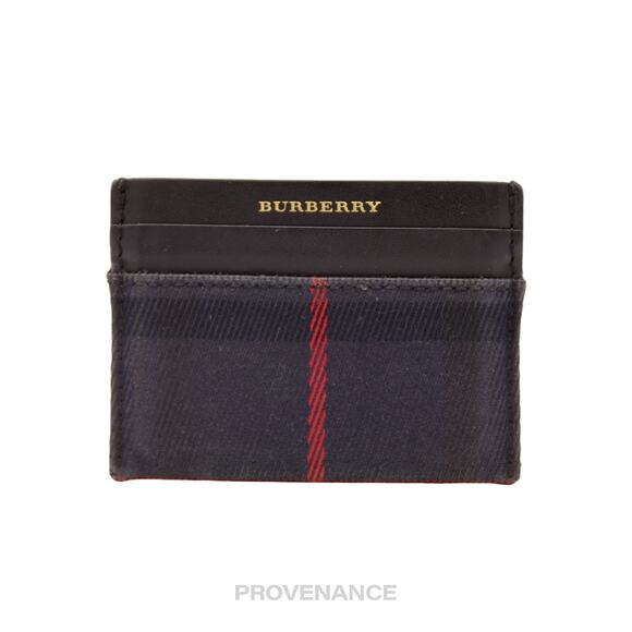 🔴 Burberry Card Holder Wallet - Navy Check - Picture 1 of 5